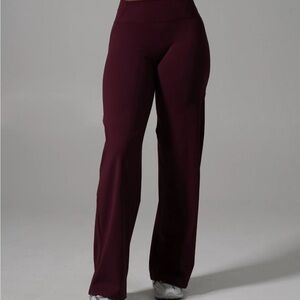 Alphalete Wide Leg Pants in Merlot